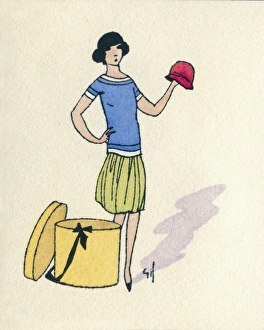 Puzzled Collection: Business card design, young woman with hat