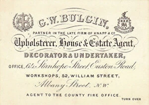 Albany Collection: Business card, G W Bulgin, undertaker, London