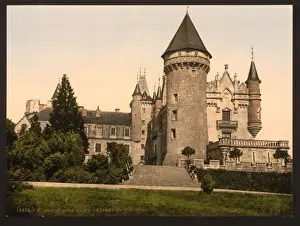 Vichy Prints: Busset near Vichy, Chateaux de Bourbon (i. e. Chateau de Bou