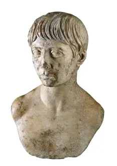 Adolescent Prints: Bust of adolescent. 98-117. Roman art. Early