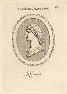 Gemstone Prints: Bust of Agrippina the Elder, wife of Germanicus Julius Caesar