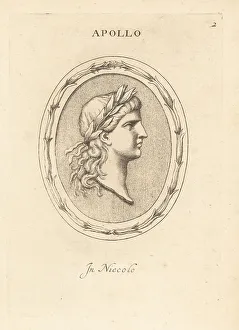 Greek God Prints: Bust of Apollo, Greek god of archery, music and dance