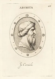 Carnelian Prints: Bust of Archytas, Ancient Greek philosopher