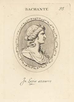 Bust of a Bacchante in a band of ivy leaves and berries