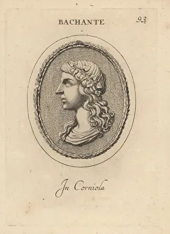 Rite Prints: Bust of a Bacchante in a band of ivy leaves in her hair
