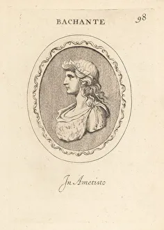 Rite Prints: Bust of a Bacchante in fawn skin and ivy garland