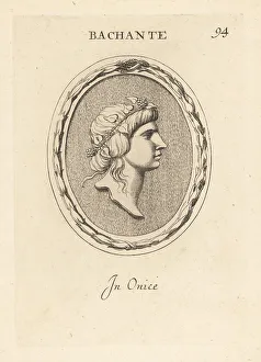 Berries Prints: Bust of a Bacchante wearing a band of ivy leaves in her hair