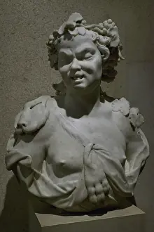 Roman Empire Prints: Bust of Bacchus. Sculpture by Jan van Logteren (1709-1745)