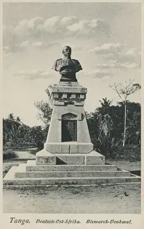 Eduard Prints: Bust of Bismarck in Tanzania, German East Africa