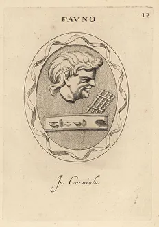 Bust of a Faun with flutes and tympanum
