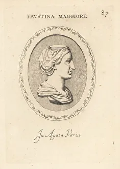 Gemstone Prints: Bust of Faustina Major, Roman Empress