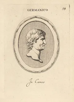 Leonardo Agostini Prints: Bust of Germanicus Julius Caesar, Roman general