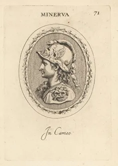 Wisdom Prints: Bust of the goddess Minerva in winged helmet