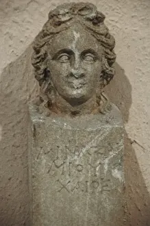 Albanian Prints: Bust of Hermes. 3rd century BC. Sculpture from Gjyral (Elbas