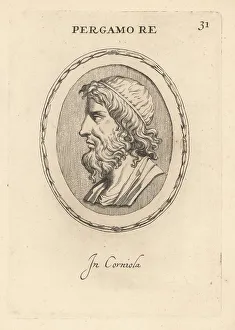 Carnelian Prints: Bust of King Pergamon, Attalid kingdom