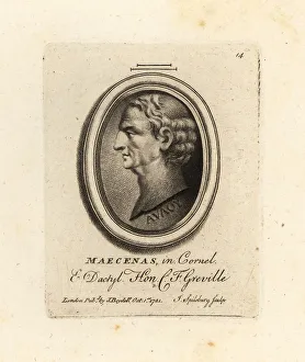 Antiquarian Prints: Bust of Maecenas, political advisor to Octavian