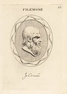 Carnelian Prints: Bust of Philemon, Athenian poet