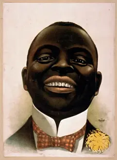 Bust portrait of smiling African American, facing front