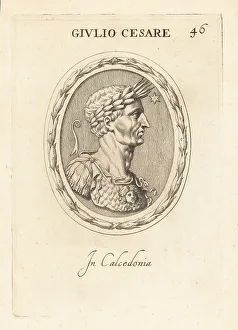 Leonardo Agostini Prints: Bust in profile of Gaius Julius Caesar, Roman general