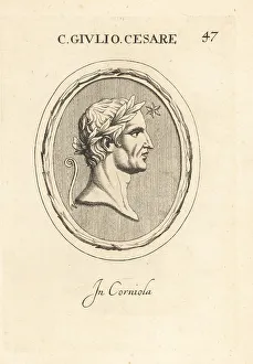 Carnelian Prints: Bust in profile of Gaius Julius Caesar, Roman general