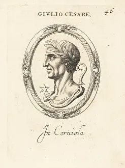 Dictator Prints: Bust profile of Julius Caesar in carnelian