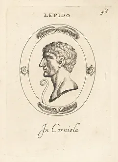 Carnelian Prints: Bust profile of Lepidus, Triumvir, in carnelian