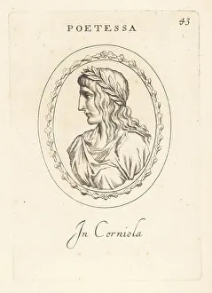 Cornelian Prints: Bust profile of a poetess in cornelian