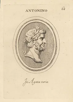 Leonardo Agostini Prints: Bust of Roman emperor Antoninus Pius
