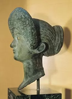 Hairstyle Collection: Bust of a Roman woman. Roman art. Early Empire