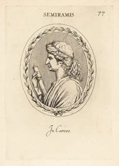 Gemstone Prints: Bust of Semiramis, queen of Assyria, with parazonium
