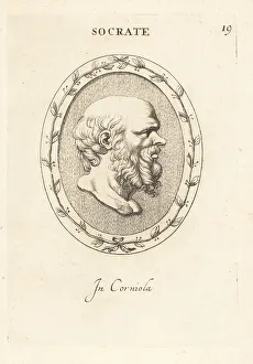 Carnelian Prints: Bust of Socrates, Greek philosopher from Athens, c. 470-399