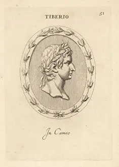 Leonardo Agostini Prints: Bust of Tiberius Caesar Augustus, second Roman emperor
