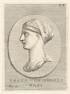 Orator Prints: Bust on an unknown female, possibly a Vestel Virgin, with shaved