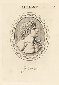 Carnelian Prints: Bust of a young athlete crowned with laurel wreath