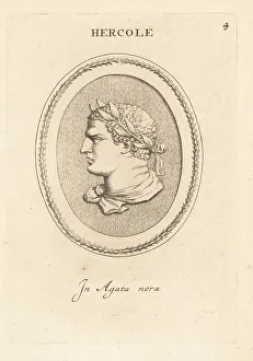 Mortal Prints: Bust of a young Hercules, clean shaven with laurel wreath