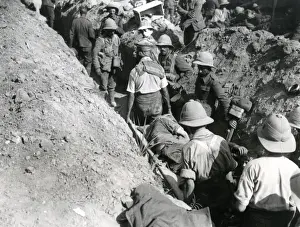 Stretcher Prints: Busy communication trench, Mesopotamia, WW1