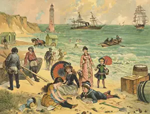 Lifestyle Prints: Busy Day at the Beach Date: 1870