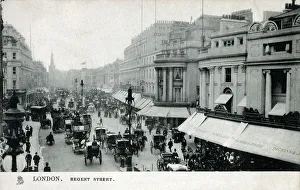 Cabs Prints: A busy Regent Street, London