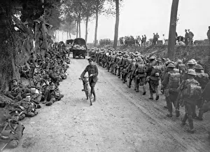 Busy road during British advance, Western Front, WW1