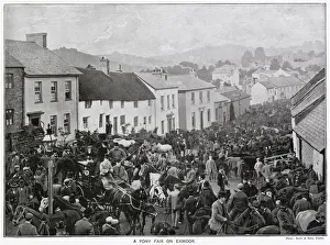 Images Dated 19th May 2021: Busy scene during a pony fair on Exmoor, Devon. Date: 1897
