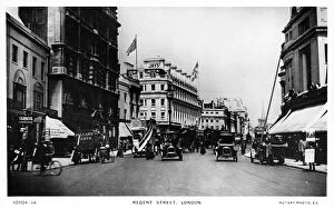 Busy scene in Regent Street, Central London
