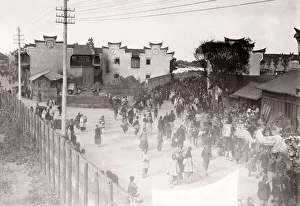 Busy street scene, China