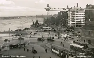Elevator Prints: Busy waterfront scene, Stockholm, Sweden