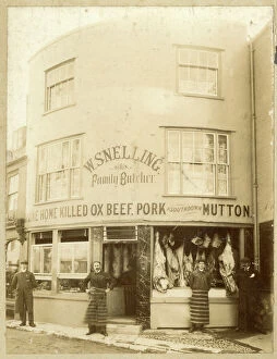 Sepia Collection: Butchers Shop, High Street, Shoreham-by-Sea, Sussex
