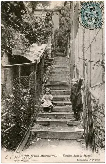 Butte Prints: Butte Steps, Montmartre, Paris, France
