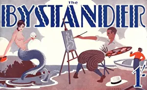 Palette Prints: Bystander front cover 5 February 1930, artist and mermaid