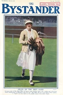 Images Dated 23rd April 2012: Bystander front cover - Lawn tennis number - Helen Wills Moo