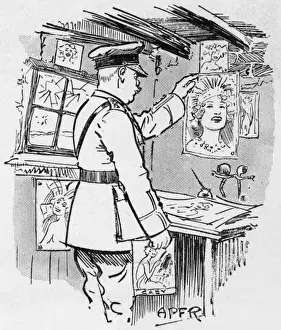 Collect Prints: Bystander- Military officer collecting images of Gaby Deslys