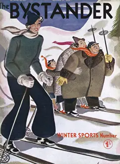 Skiiers Prints: The Bystander Winter Sports Number 1934