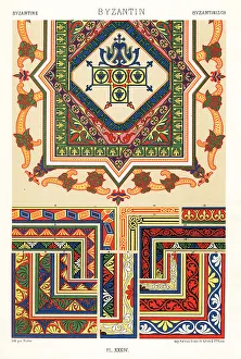 Racinet Prints: Byzantine art: illuminated manuscripts, 11th century